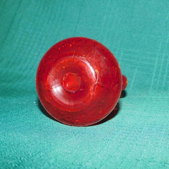 Handblown Amberina crackle glass cruet VGU - Picture 5 of 7